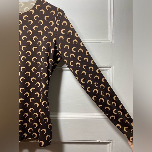 Marine Serre Brown and Cream Long Sleeve Top - Picture 7 of 11